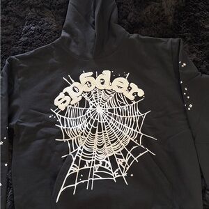 Black Spider Web Graphic Hoodie